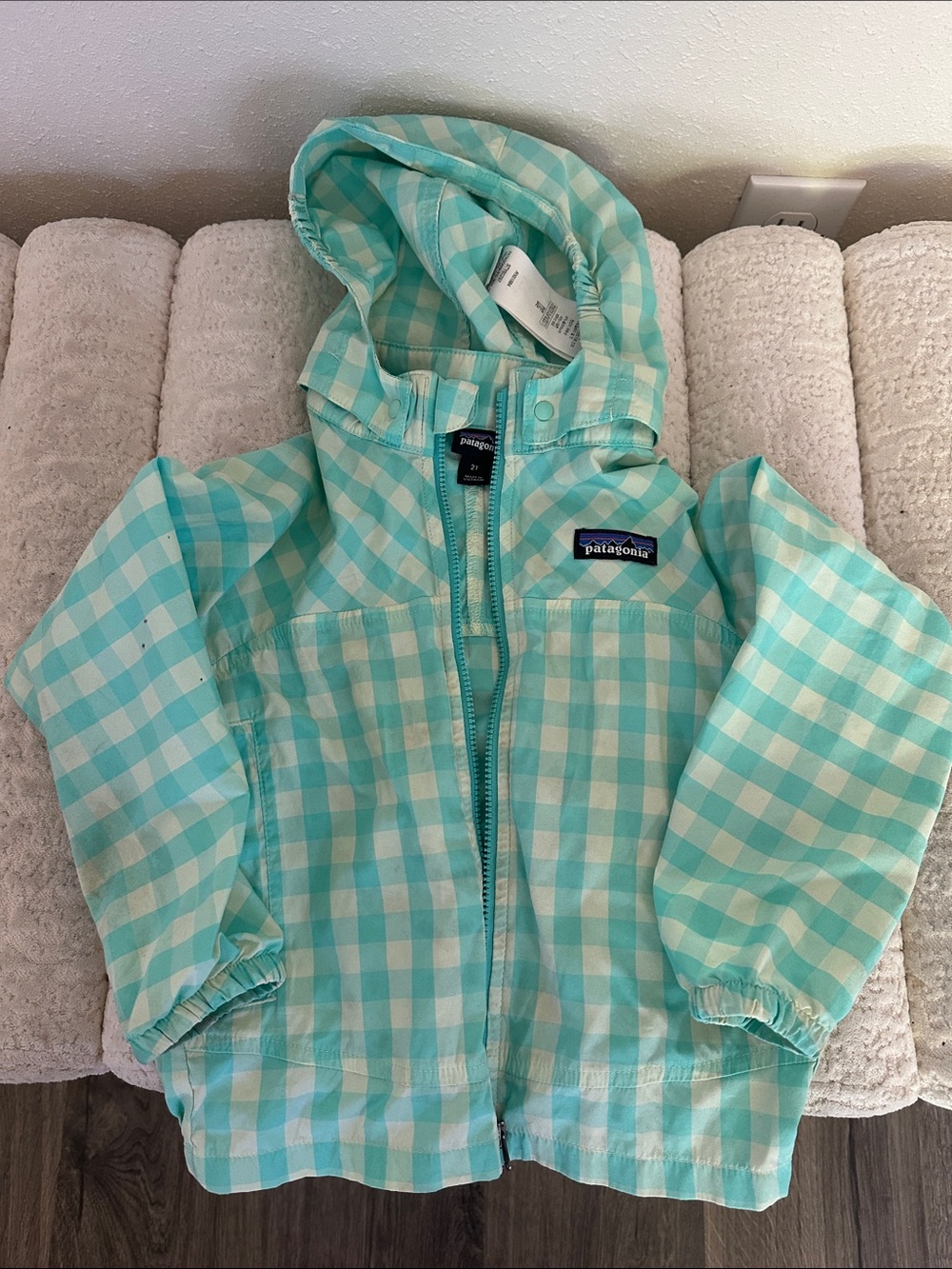 Patagonia Mint Plaid Hooded Jacket 2T